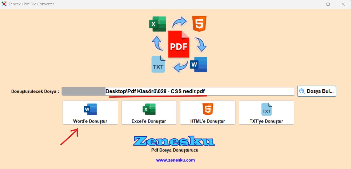 Zenesku Pdf Dönüştürücü Kullanımı Resmi