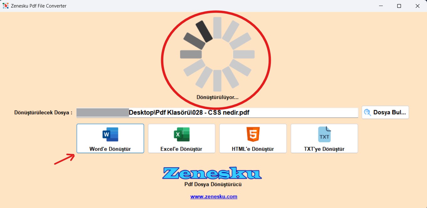 Zenesku Pdf Dönüştürücü Kullanımını Gösteren Resim